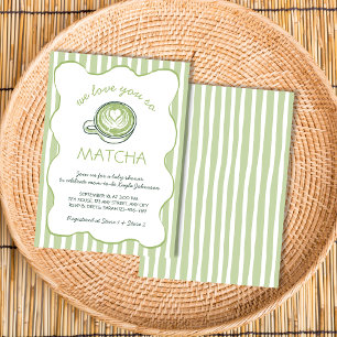 Invitación Chupete de Té Verde Matcha para Baby Shower