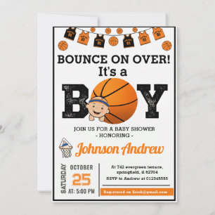 Invitación Chupete de Tema de Baloncesto All Star Personaliza