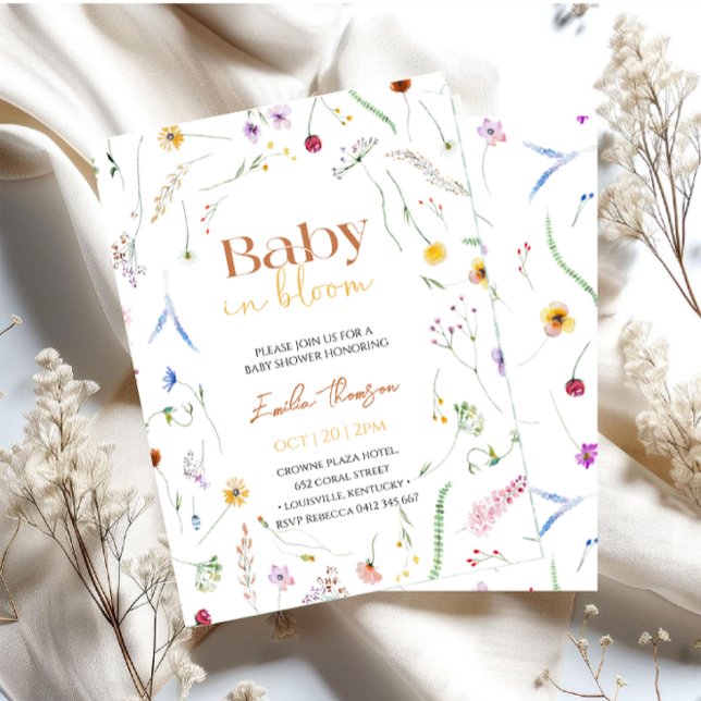 Invitación Chupete en flor fiesta de bebé neutral  (Subido por el creador)
