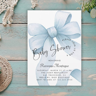 Invitación Chupete Moderno Coquette de Arco Iris Azul Pastel
