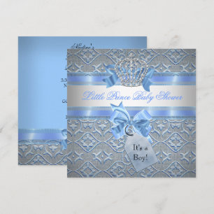 Invitación Chupete Niño Azul Corona Principito