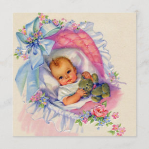 Invitación Chupete Pastel de Niña Baby Shower