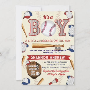 Invitación Chupete Personalizado para Baby Shower de Equipo d