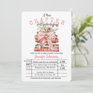 Invitación Chupete Rosa Un Nuevo Capítulo Baby Shower