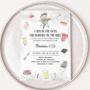 Invitación Chupete y Hamburguesa Baby Shower