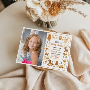 Invitación Chupeteada de bebé neutral Lindo animal de safar
