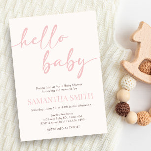 Invitación Chupeteada de Bienvenida para Bebé Rosa