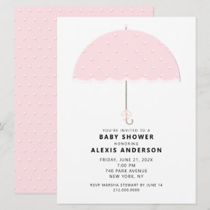 Invitación Chupeteado de lunares rosados