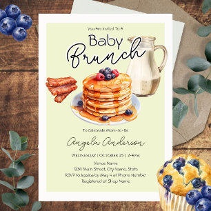 Invitación Chupeteador de bebé divertido brunch verde