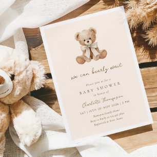 Invitación Chupetear Apenas Esperamos Bebé Brown Baby Shower