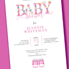 Invitación Chupetes de Bebé Rosados Baby Shower