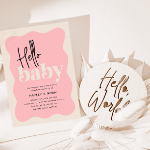 Invitación Chupetón de Hello Baby Fresa y Crema Baby Shower M