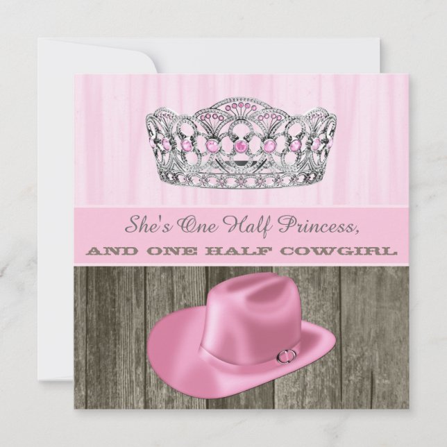 Invitación Chupetón de Princesa Vaquera (Anverso)