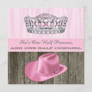 Invitación Chupetón de Princesa Vaquera