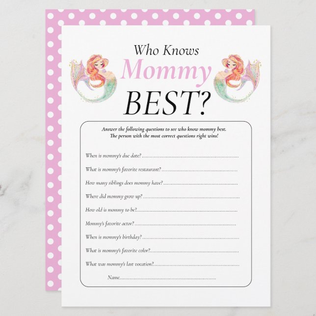 Invitación Chupetón de sirena debajo del mar conoce a mamá   (Anverso / Reverso)