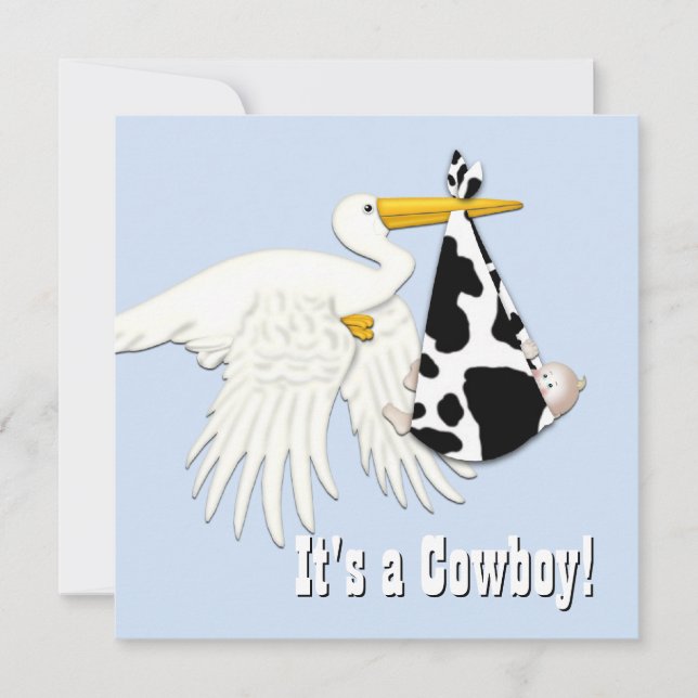 Invitación Chupetón de vaquero para baby shower (Anverso)