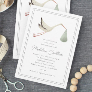 Invitación Chupetón Elegante para Baby Shower Neutro