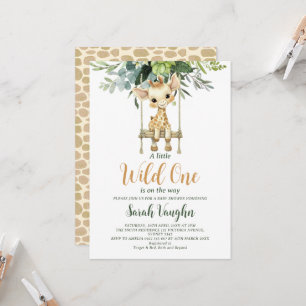 Invitación Chupetón Salvaje Cumpleaños Bebé Jirafa Shower de 