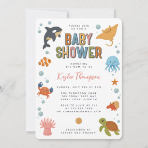 Invitación Chupinada de Baby Shower Bajo el Mar
