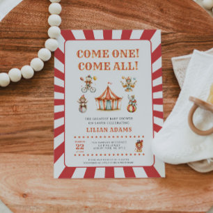 Invitación Chupinada de Baby Vintage Circus