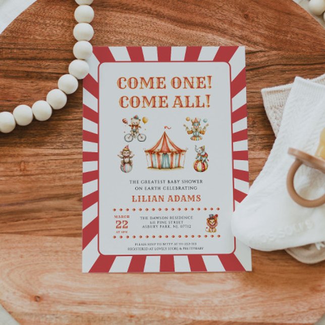 Invitación Chupinada de Baby Vintage Circus (Subido por el creador)