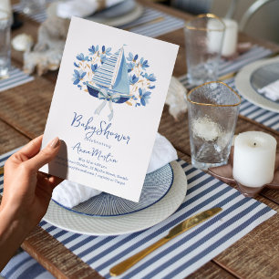 Invitación Chupinada de Barcos y Lazos Azules
