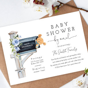Invitación Chupinada de bebé a distancia Floral Blue