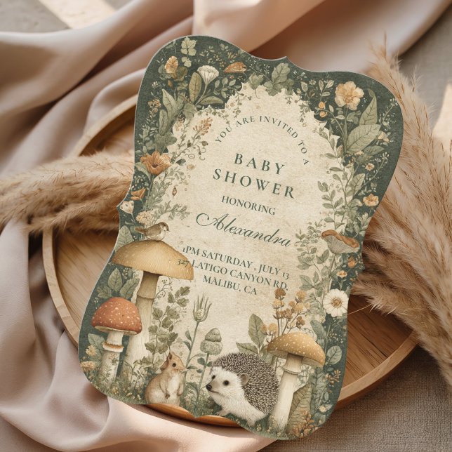 Invitación Chupinada de Bebé Animales del Bosque Vintage (Subido por el creador)