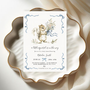 Invitación Chupinada de Bebé Ardilla del Bosque Neutro en Gén