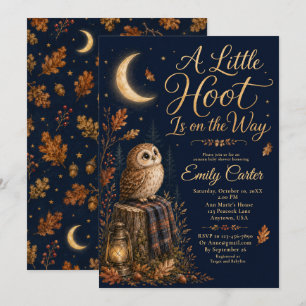 Invitación Chupinada de Bebe Bosque Otoñal Búho