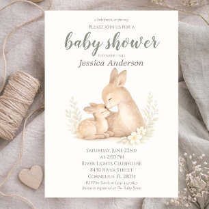 Invitación Chupinada de Bebé Cabaña Boho Neutral en Tono de C