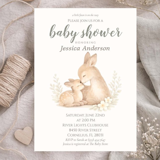 Invitación Chupinada de Bebé Cabaña Boho Neutral en Tono de C (Subido por el creador)