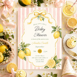 Invitación Chupinada de bebé con limón floral cítrico