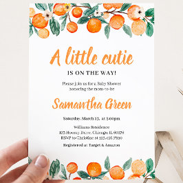 Invitación Chupinada de Bebé de Cítricos Naranja Neutrales en