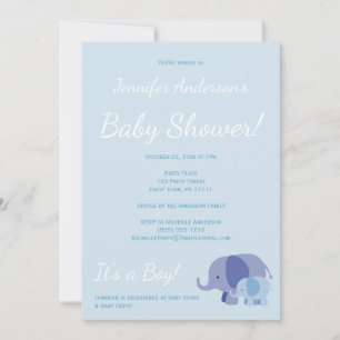 Invitación Chupinada de bebé de elefante simple y elegante
