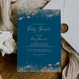 Invitación Chupinada de bebé de flores silvestres boho feliz 
