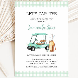 Invitación Chupinada de bebé de golf neutral en cuanto al gén