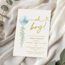 Chupinada de bebé elegante con globos azules y veg