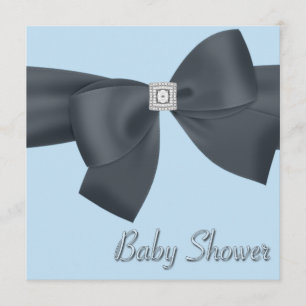 Invitación Chupinada de bebé elegante en negro y azul