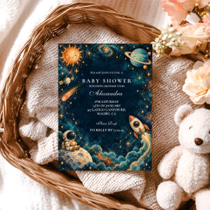 Invitación Chupinada de Bebé Galaxia Caprichosa