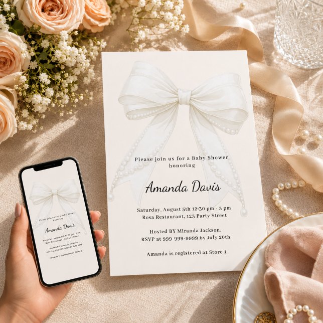 Invitación Chupinada de bebé marfil crema género neutral (Subido por el creador)