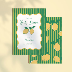 Invitación Chupinada de Bebé Minimalista y de Limón Neutro en