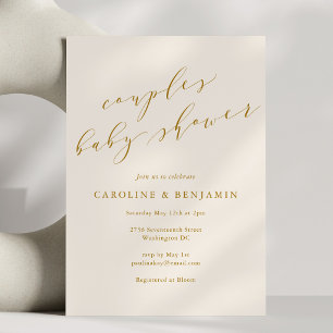 Invitación Chupinada de Bebé para Parejas con Caligrafía Dora