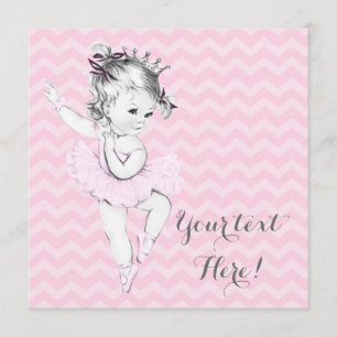Invitación Chupinada de Bebé Princesa Bailarina Rosa
