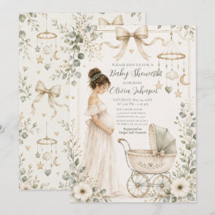 Invitación Chupinada de bebé verde neutral