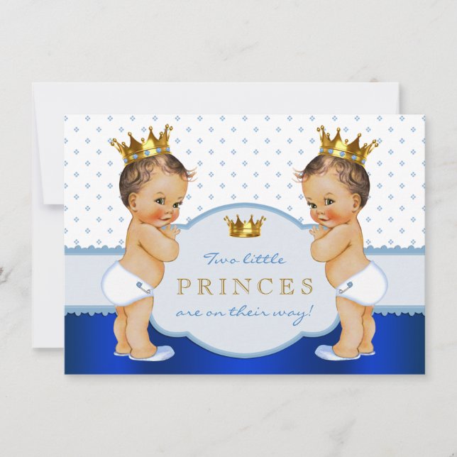 Invitación Chupinada de gemelos principescos (Anverso)