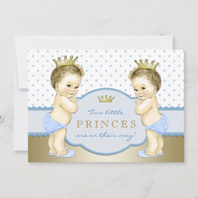 Invitación Chupinada de gemelos principescos (Anverso)