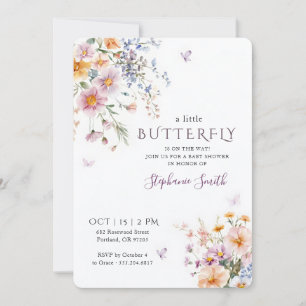 Invitación Chupinada de Jardín Caprichoso Mariposa Lavanda pa