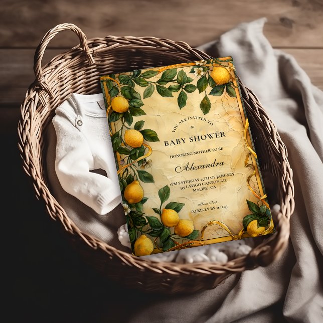 Invitación Chupinada de jardín de limón suave para el bebé (Subido por el creador)