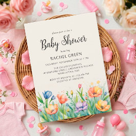 Invitación Chupinada de jardín en acuarela para bebé sin dist